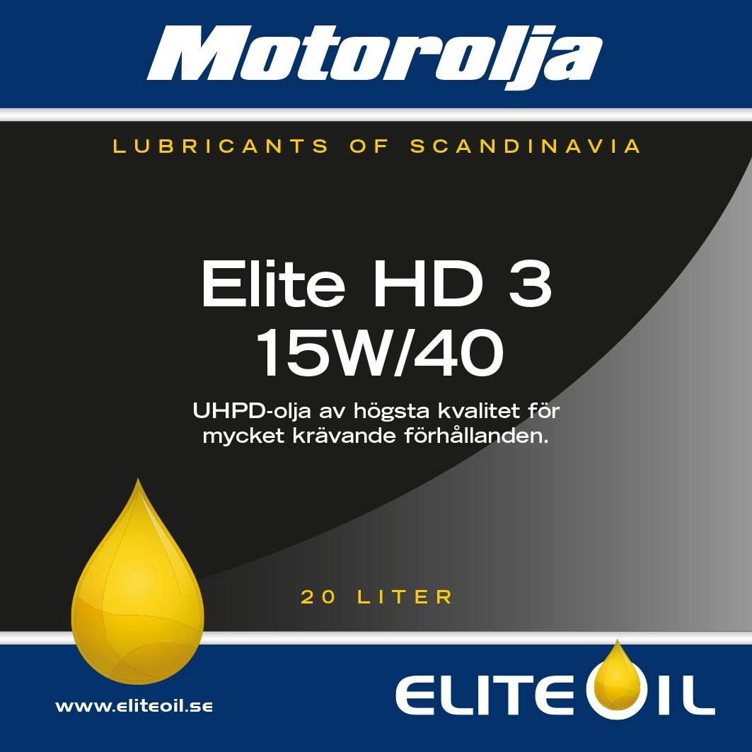 Elite HD 3 Motorolja 15W/40 - 20 liter (dunk), 208 liter (fat), 1000 liter (ibc)