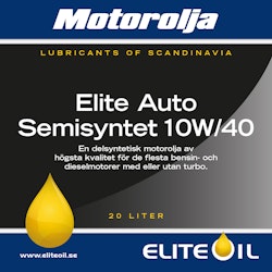Elite Auto Semisyntet Motorolja 10W/40 - 20 liter (dunk), 208 liter (fat)