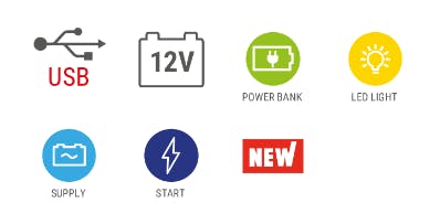 Powerbank & Startbooster DRIVE 1750 XC inbyggd 12V LED lampa