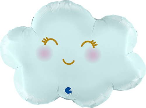 Folieballong -Cloudy Satin Pastel Blue