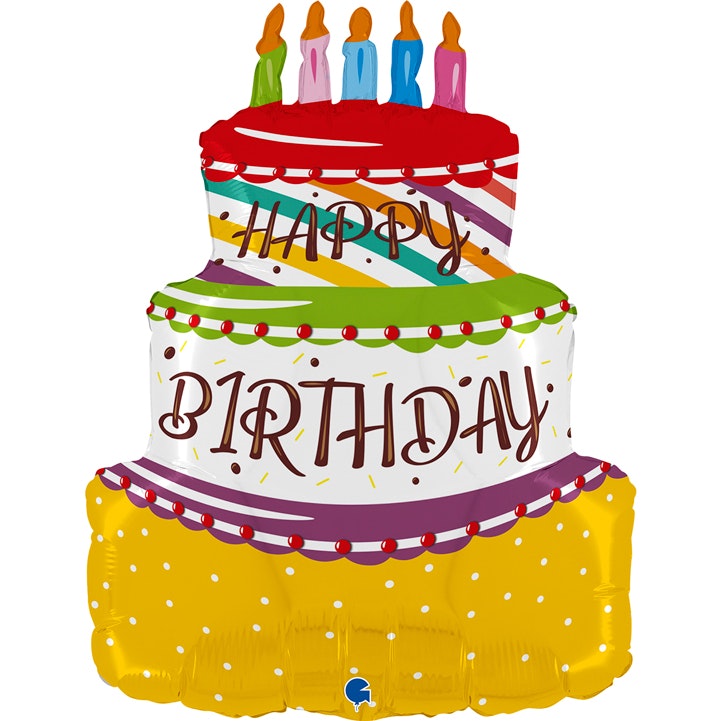 Folieballong -Birthdaycake 69 cm