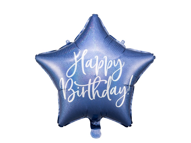 Folieballong -Happy Birthday Navy Blue 40cm