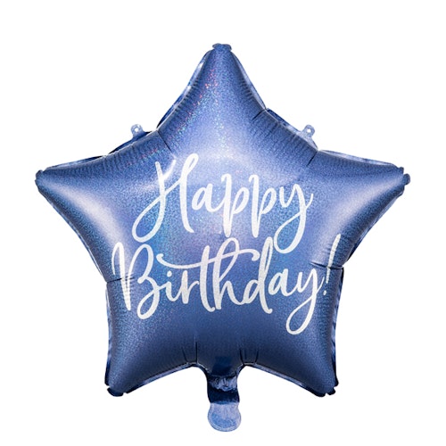 Folieballong -Happy Birthday Navy Blue 40cm