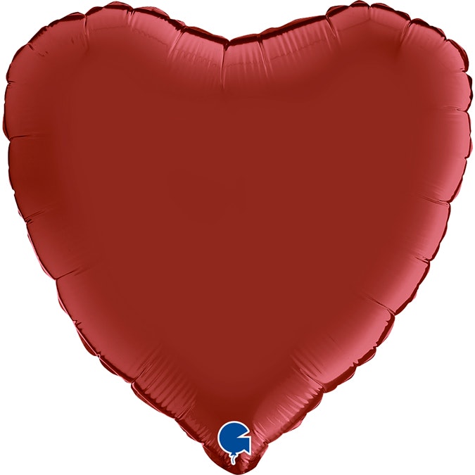 Folieballong - Hjärta Satin Rubin Red 46 cm