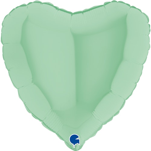 Folieballong - Hjärta Pastellgrön Matt 46 cm