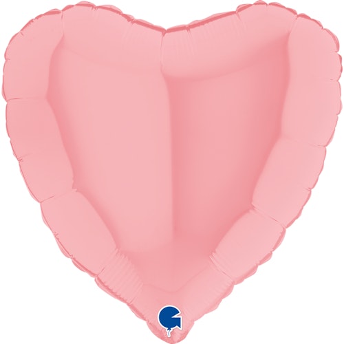 Folieballong - Hjärta Pastellrosa Matt 46 cm