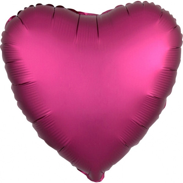 Folieballong - Hjärta Satin Luxe Pomegranate 43 cm