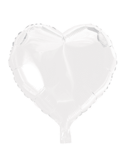 Folieballong-Hjärta Vit