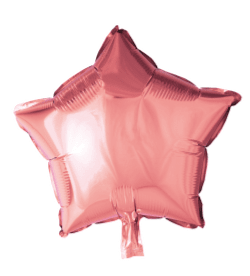 Folieballong-Stjärna Rosa