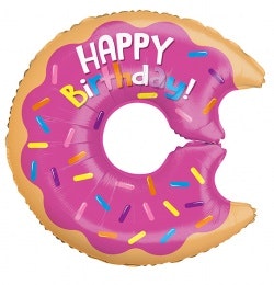 Folieballong-Happy Birthday Donut 71cm