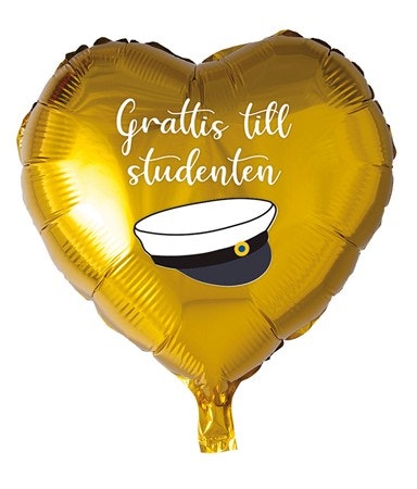 Folieballong Student Hjärta Grattis till Studenten