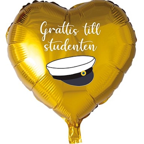 Folieballong Student Hjärta Grattis till Studenten