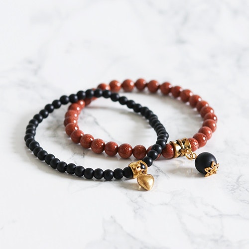 Shungit Och Guldsten Armbandset - Staren V