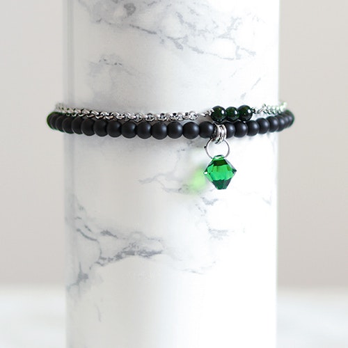 Armbandset I Grön Och Svart - Knoppen P