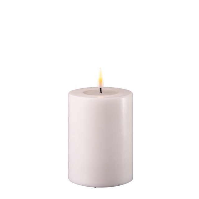Hvide Bloklys H10 x Ø7,5 cm