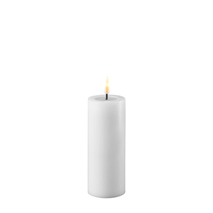Hvide Bloklys H12,5 x Ø5 cm