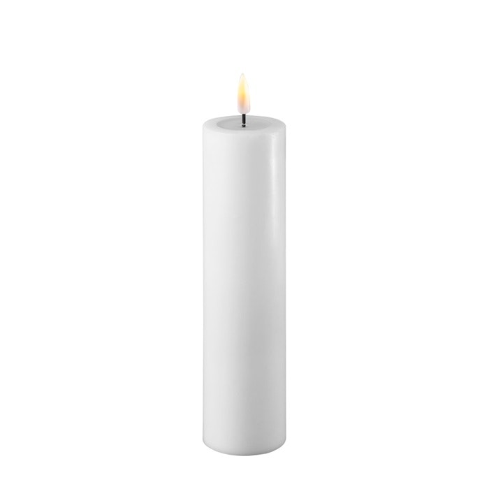 Hvide Bloklys H20 x Ø5 cm