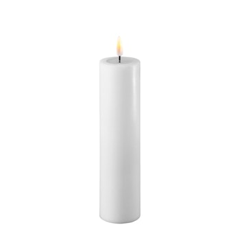 Hvide Bloklys H20 x Ø5 cm
