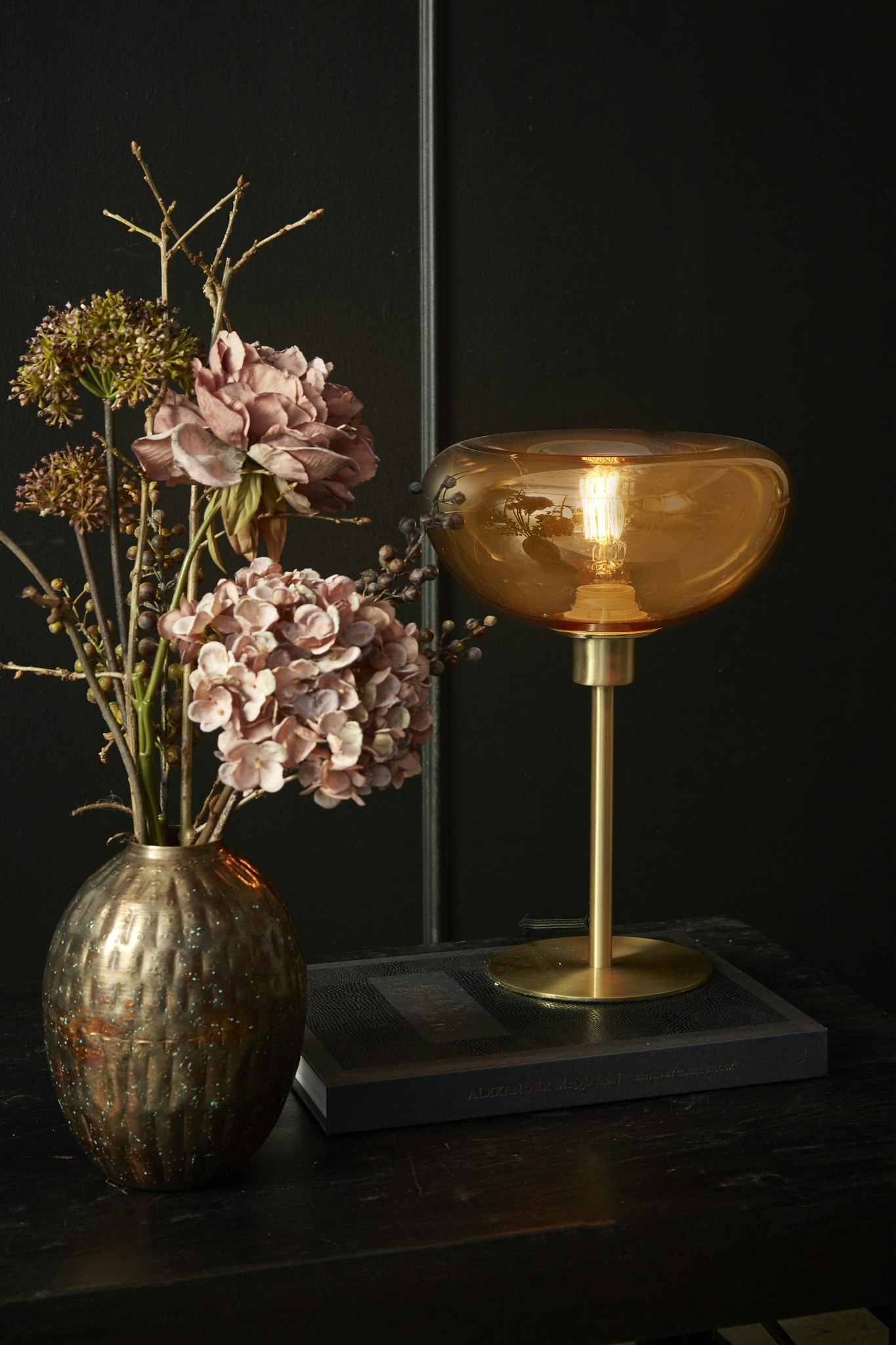 Bordlampe Amber/gold