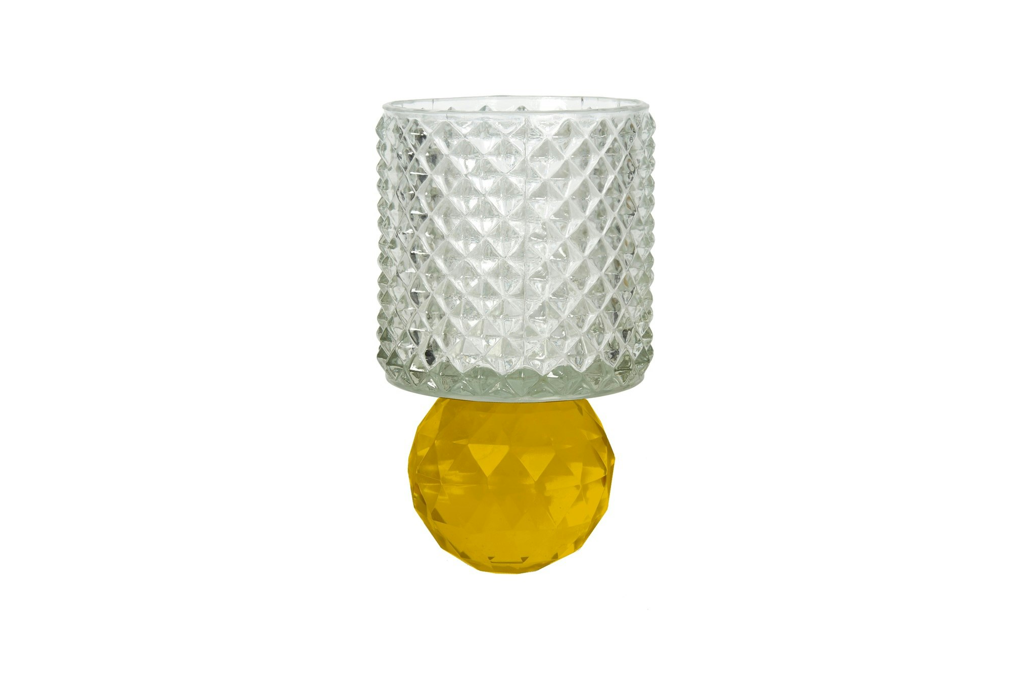 Fyrfadsstage klar/gul glas
