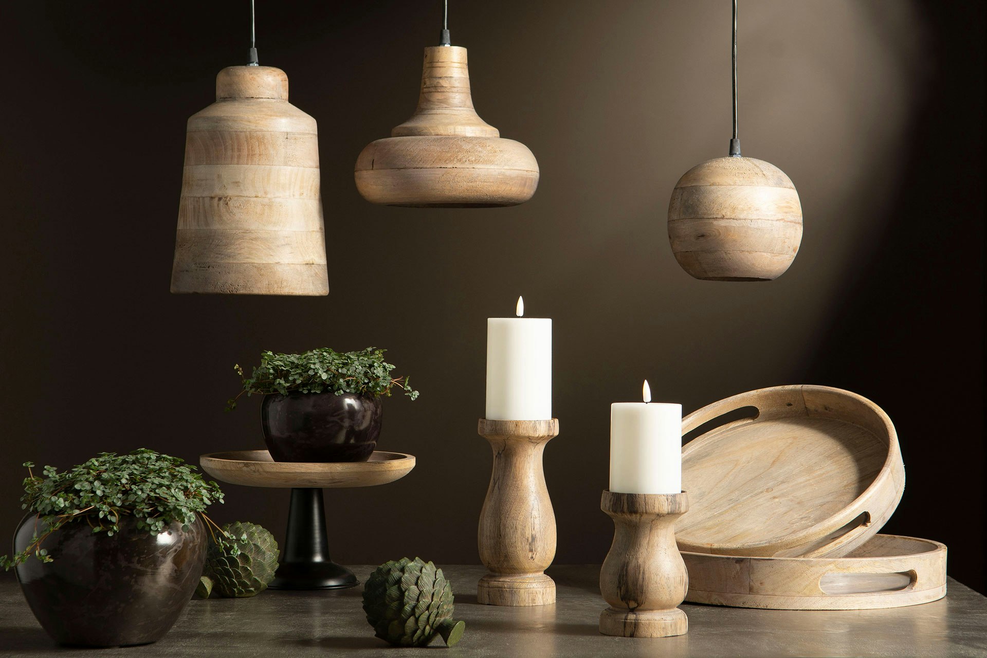 Loftslampe træ