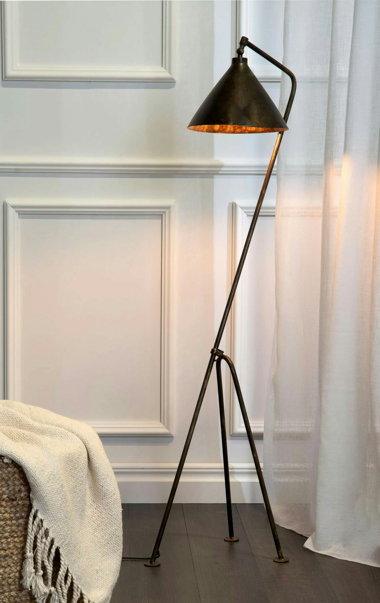 Gulv lampe Antik messing