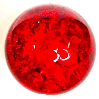 Kugle 60 mm Broken glass Rød