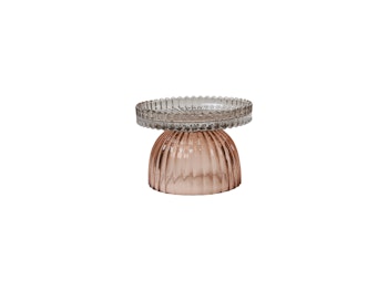 Glasstage til bloklys grå/rosa