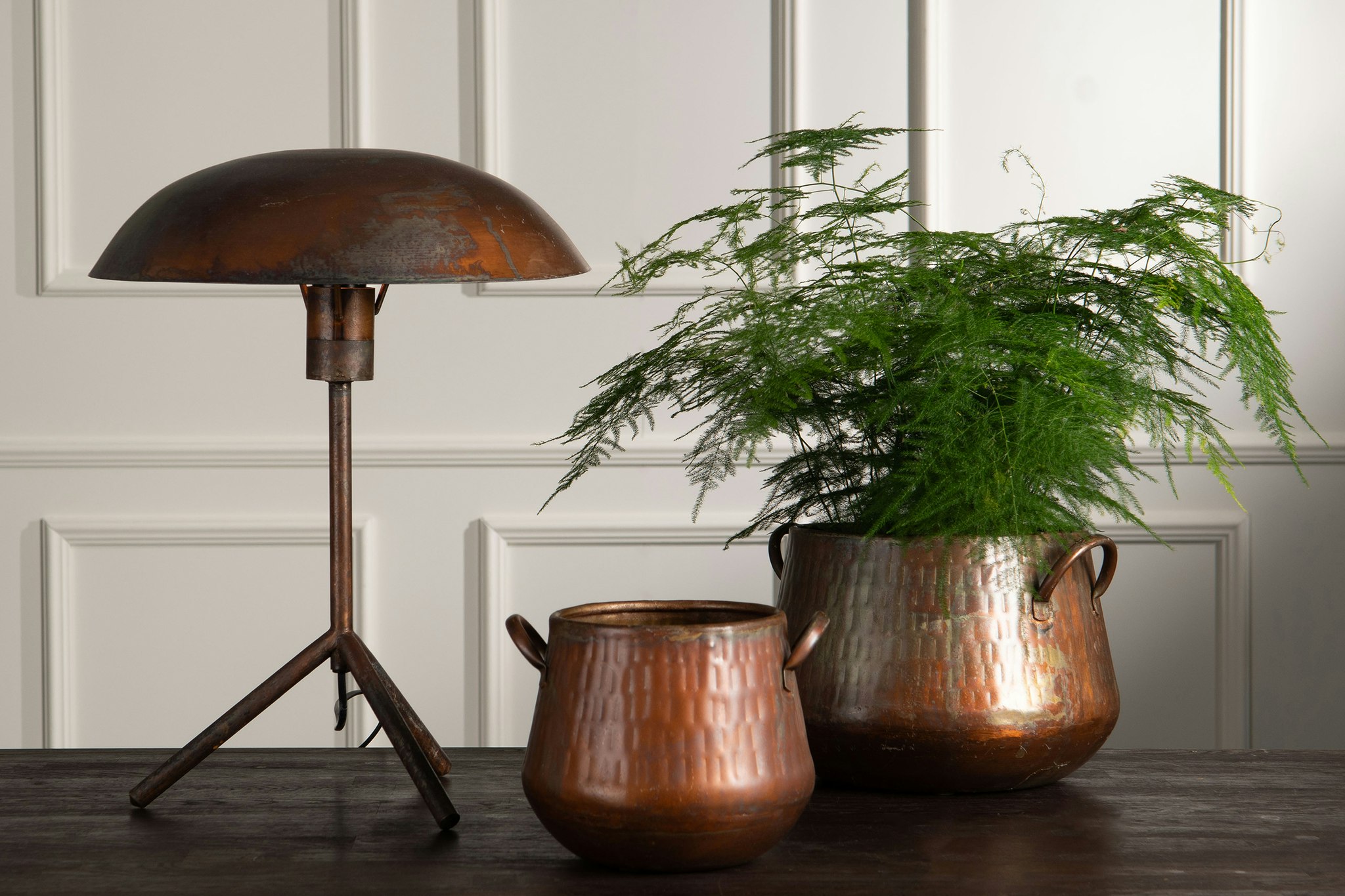 Bordlampe Kobber look