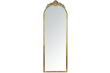 Spejl Aflang Ornament Guld