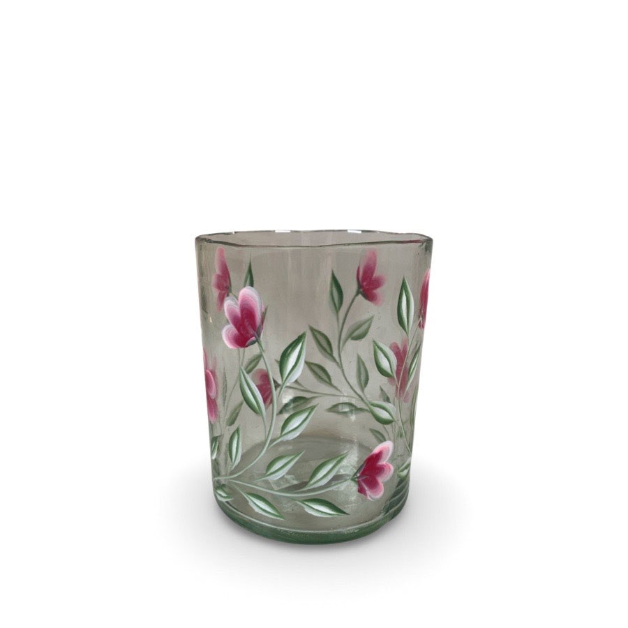 Håndmalet lysestage FLORA