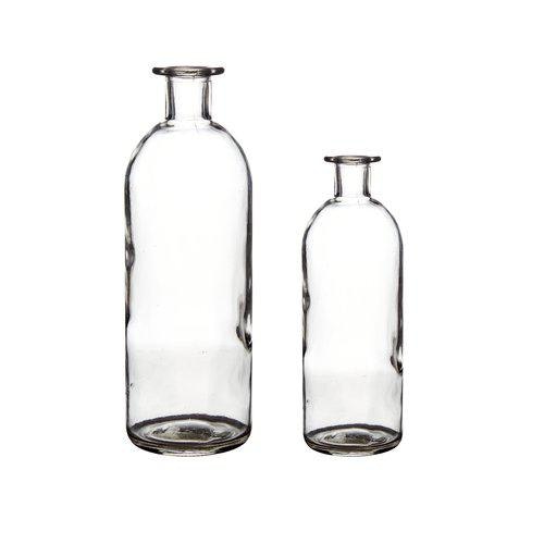 Klar glas flaske sæt /2 stk.