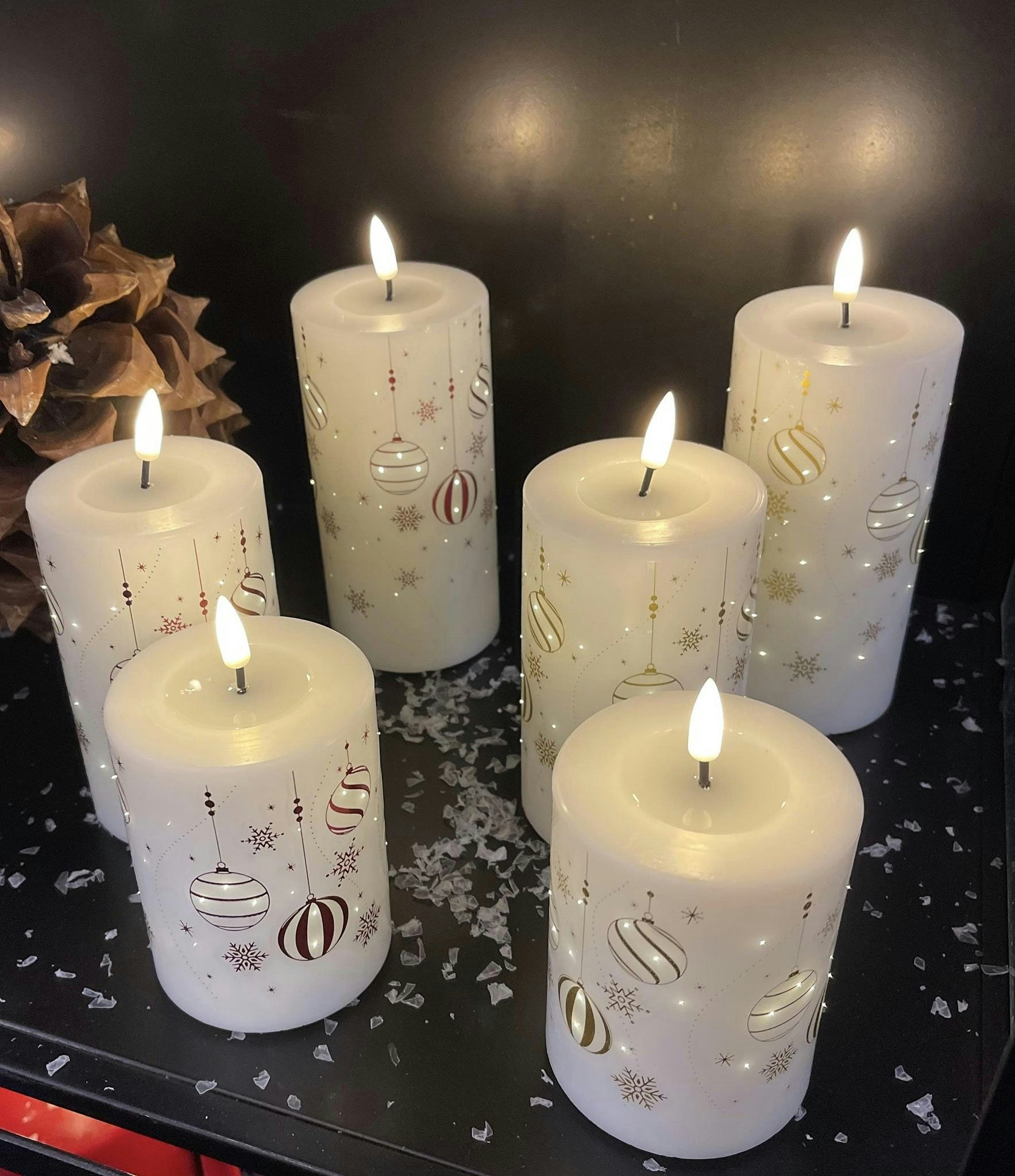 Bloklys sæt M/dioder jul Guld
