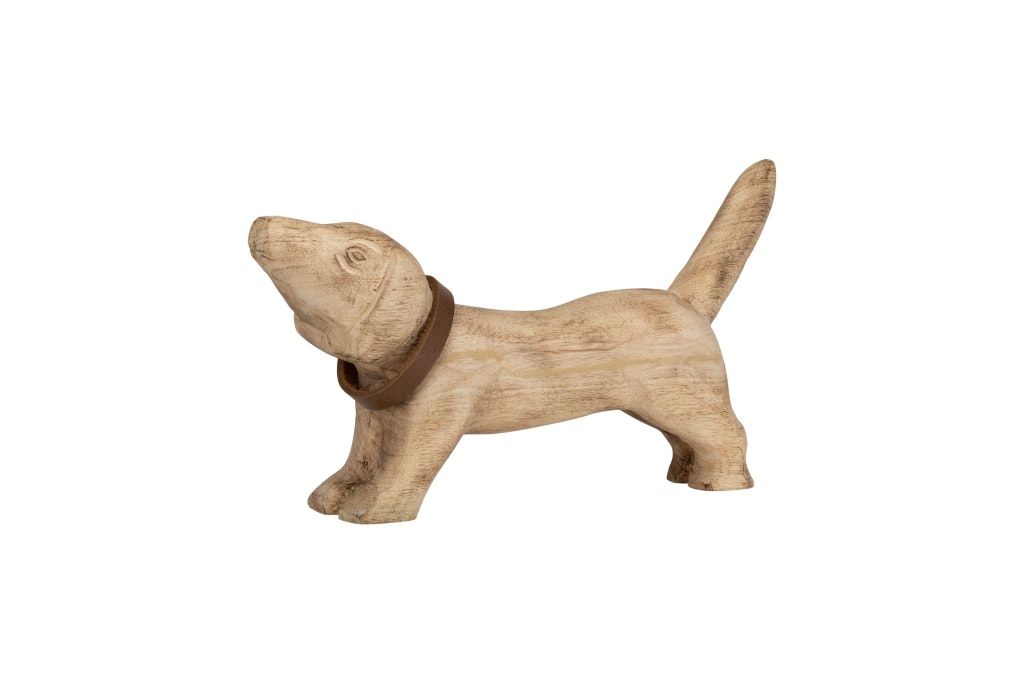 Figur hund i mangotræ