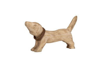 Figur hund i mangotræ