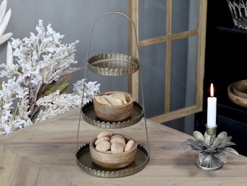 Etagere, antique messing