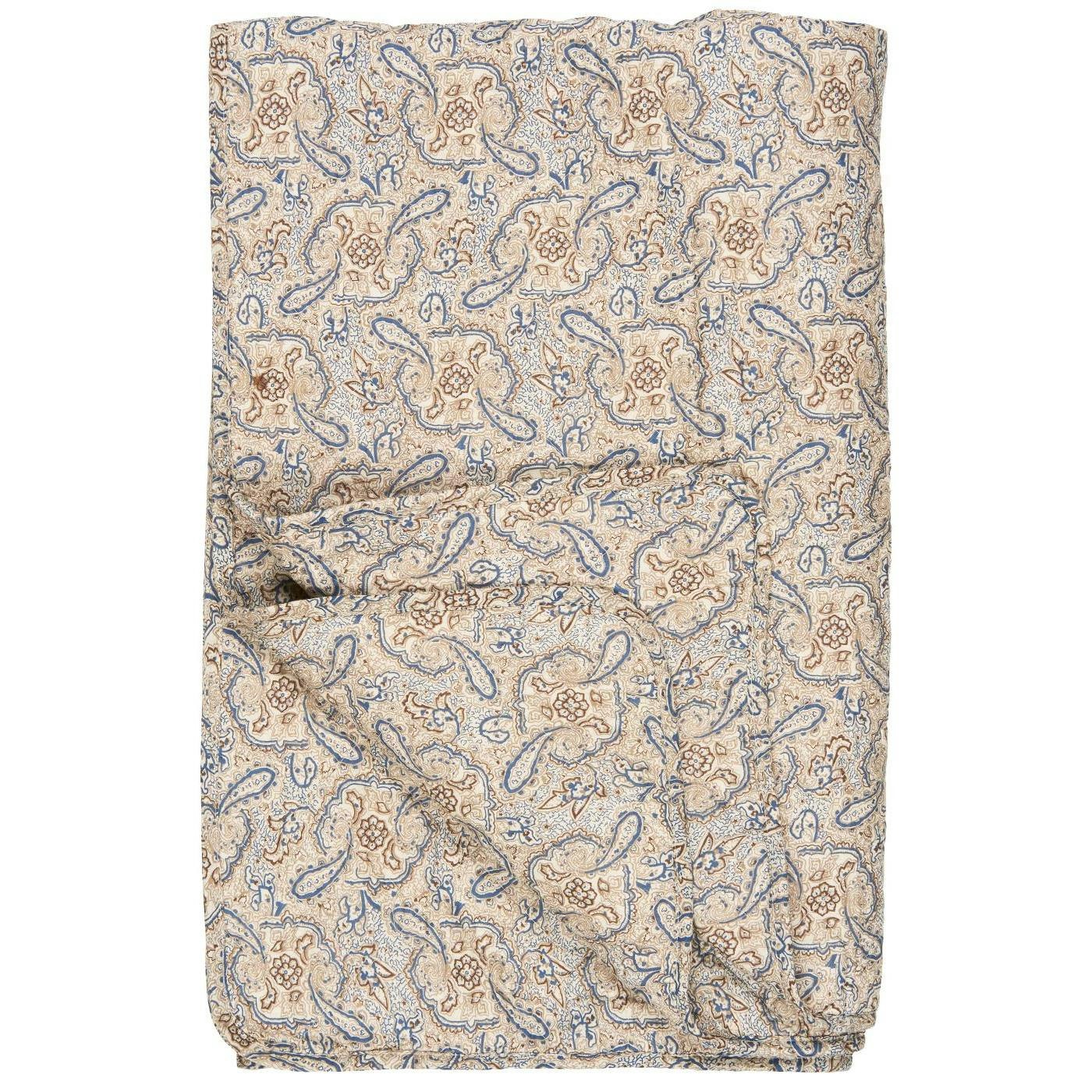 Quilt m/blåt, brunt og sandfarvet paisleymønster