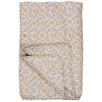 Quilt m/blåt, brunt og sandfarvet paisleymønster