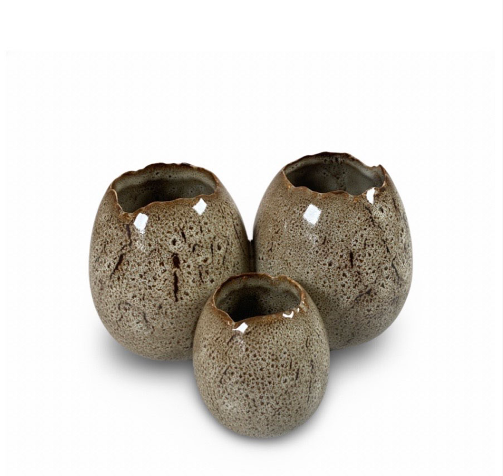 Ægge vase brun