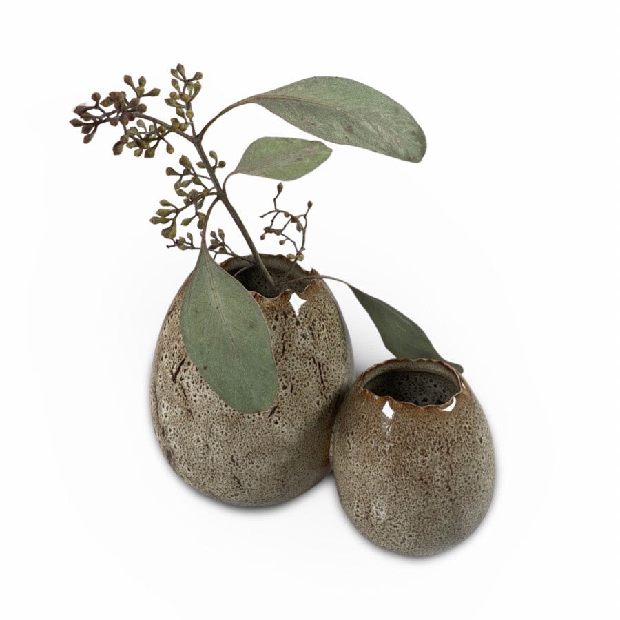 Ægge vase brun