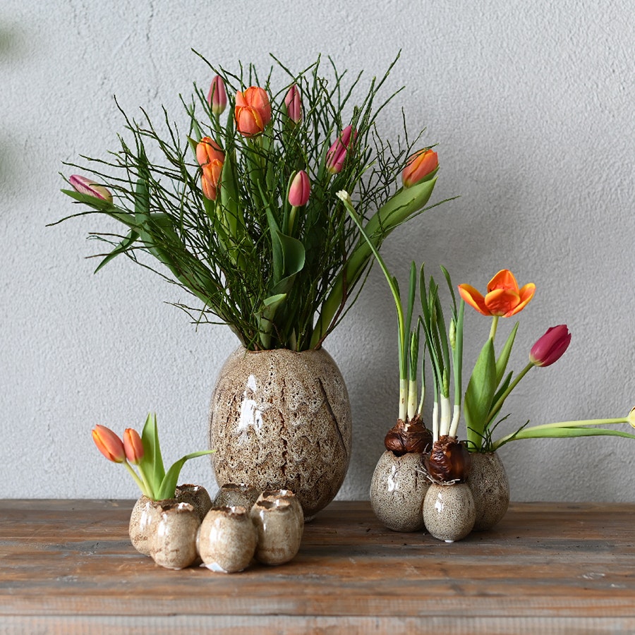 Ægge vase brun