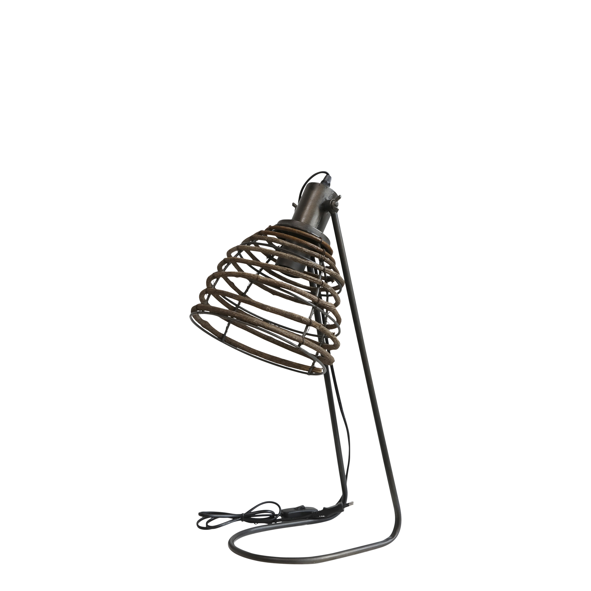 Lampe m. rattan skærm