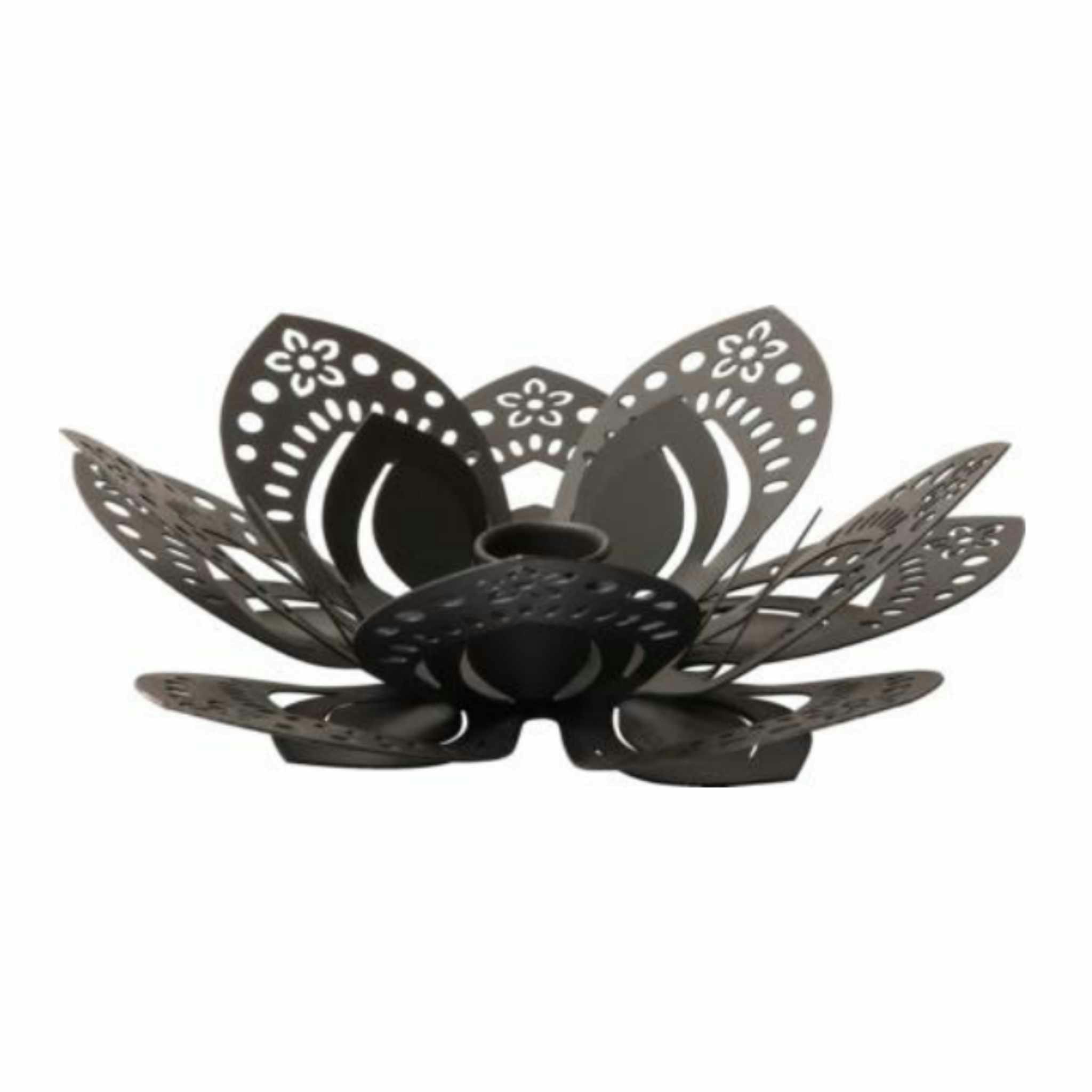 Blomster stage i brændt metal