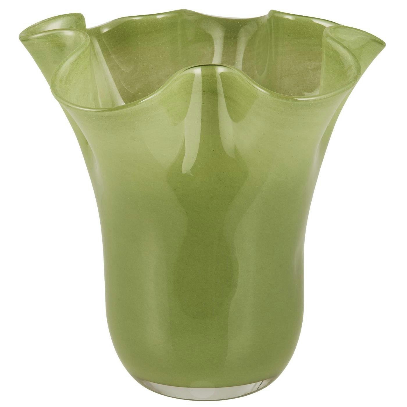 Vase glas foldet kant UNIKA