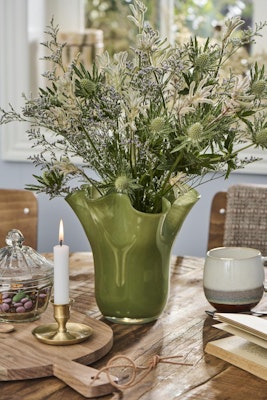 Vase glas foldet kant UNIKA