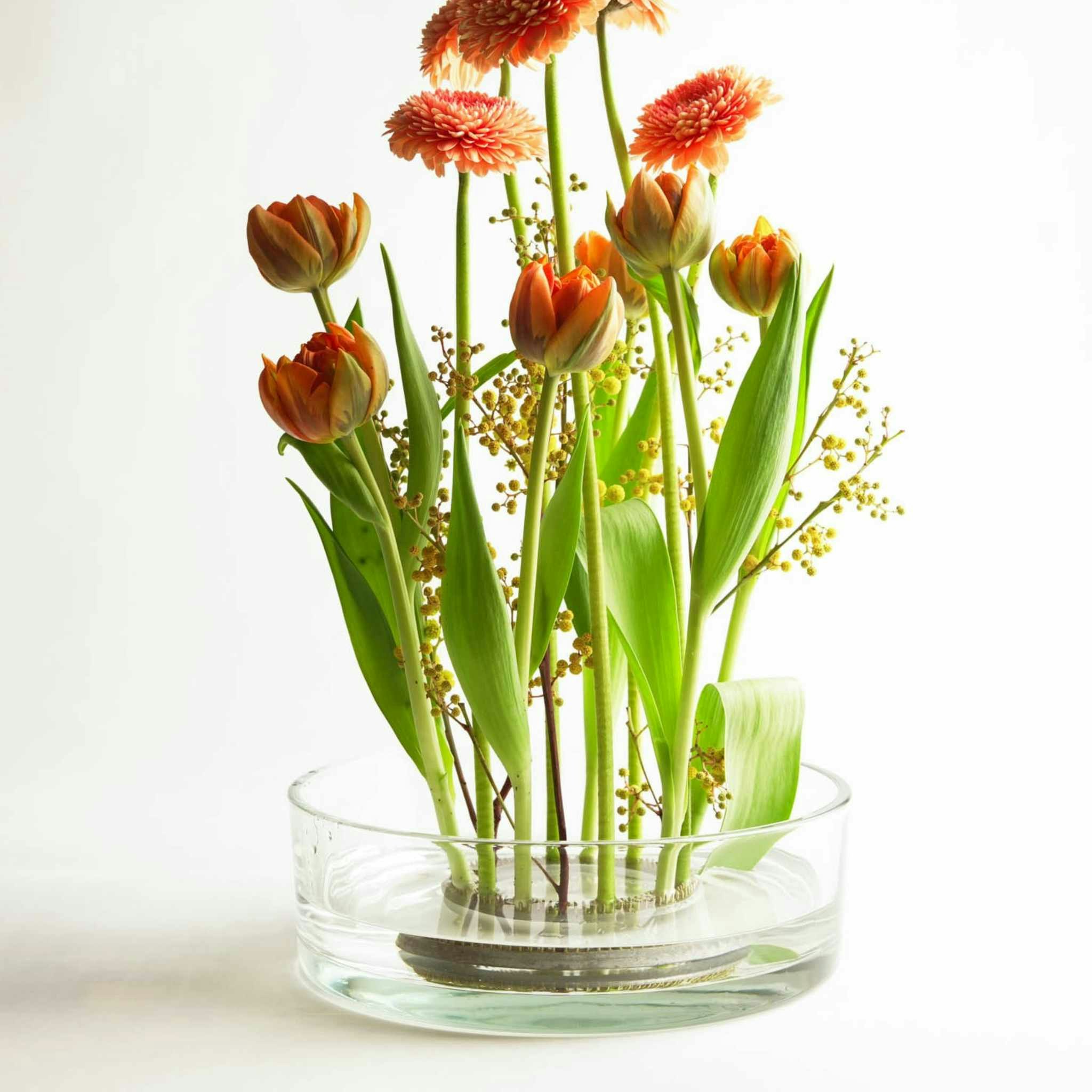 Shallow Glass Cylinder Vase