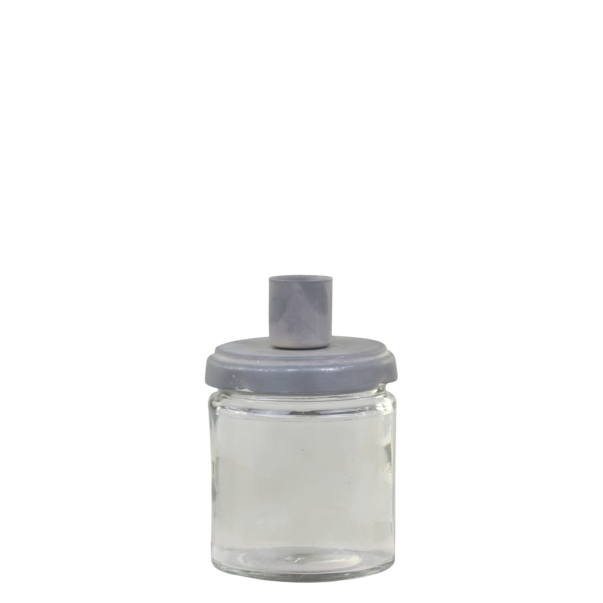 Lysestage m. glas Mellem