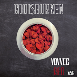 VOVVEG RED - GODISBURKEN -Sockerfritt, vegetabiliskt, kalorisnålt hundgodis. 65g.