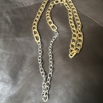 Halsband guld & silverfärgad  kedja 84cm