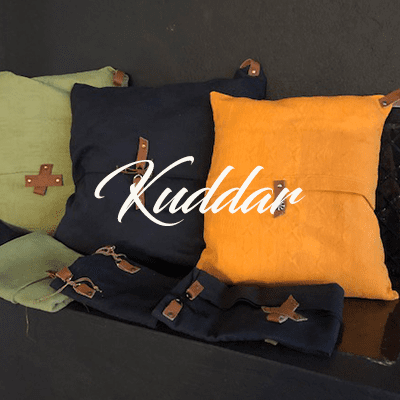 Kuddfodral - MonkyoJ - Recykling med detaljer av läder